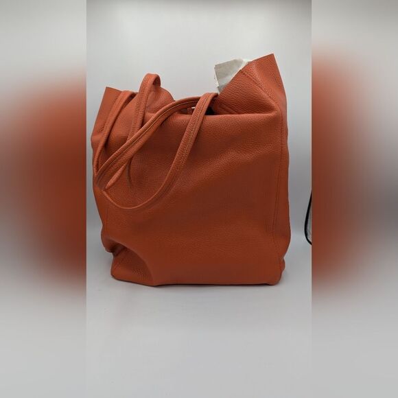 Orange Leather Tote Bag - Picture 3 of 7